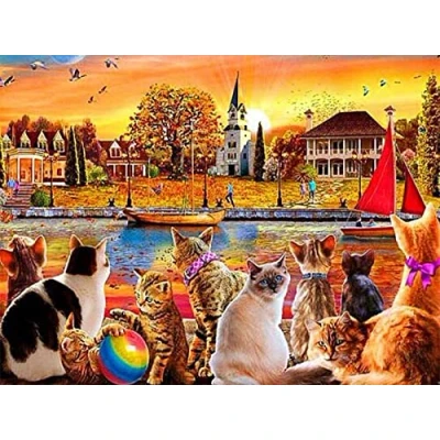 Image of 5D Diamond Painting Kits for Adults Full Drill Square Domestic Cat 20x25cm DIY Art Rhinestone Embroidery Pictures Cross Stitch Crafts Room Decoration Home Office
