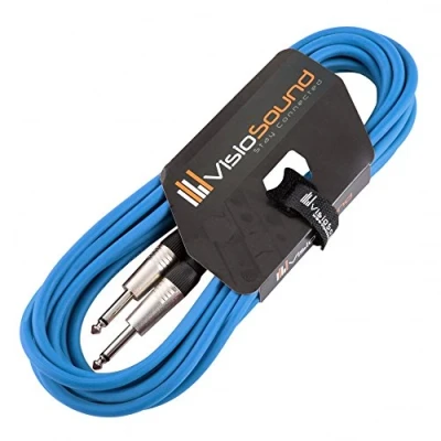 Image of Guitar Lead 6.35mm Mono Jack to Jack/Instrument Cable/Patch / 6 Colours 6m Blue