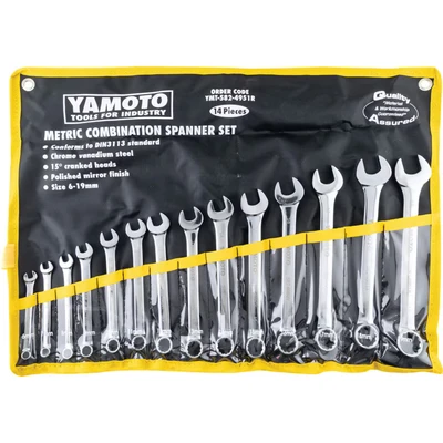 Image of Yamoto Metric Combination Spanner Set, 6 19mm, Set of 14
