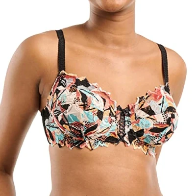 Image of Sans Complexe Women&#039;s Arum Mosaic Bra, Graphic Schwarz &amp; Mehrfarbig, 85C