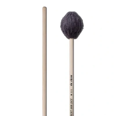 Image of Vic FIrth Signature Series Marimba Mallets M111 Robert Van Sice Yarn Very Soft Charcoal Grey