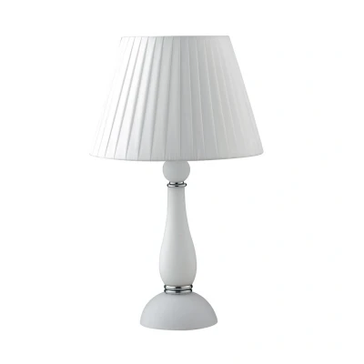 Image of ALFIERE Table Lamp with Round Tapered Shade White 32x54cm