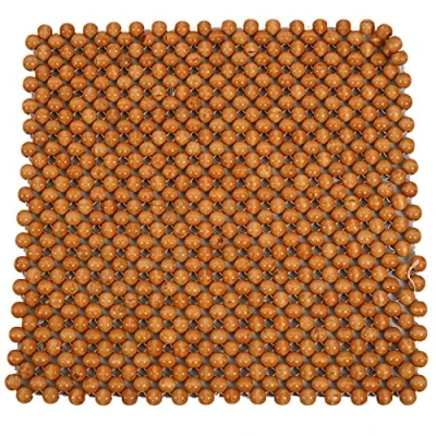Image of Lodokdre Muzhu Car Seat Cushion Wooden Beads Chair Art Massage Cover Bead Pad Beige