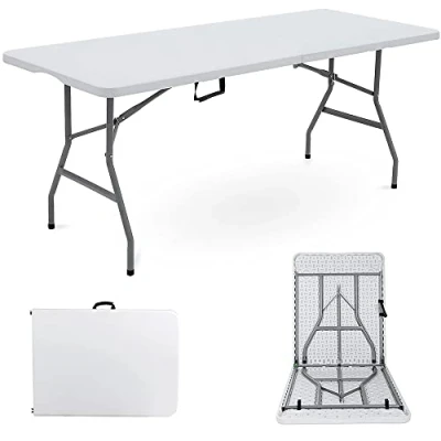 Image of Denny International Folding Trestle Table Heavy Duty with Locking System Multi Purpose Indoor Outdoor Picnic BBQ Party (5ft)