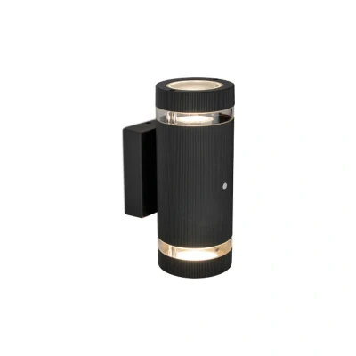 Image of Dusk to Dawn Sensor Up/Down 2 x GU10 Wall Light Black Kosnic Ocala