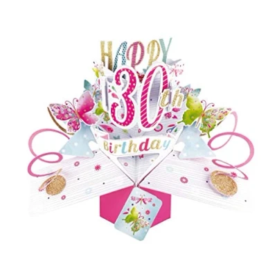 Image of Happy 30th Birthday Pop Up Greeting Card Original Second Nature 3D Cards