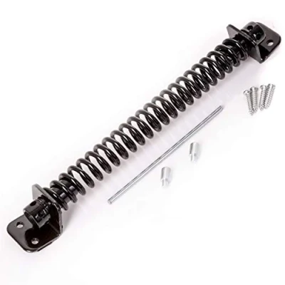 Image of 10&quot; 250mm Adjustable Door Auto Closer Spring + Fixings Black Garden Gate/Door