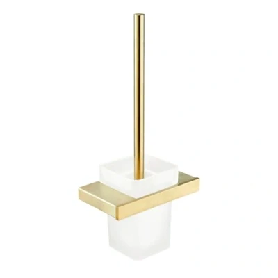 Image of SHUNLI Toilet Brushes &amp; Holders Brush Set Gold Cleaner Wall Mounted Loo Hygienic