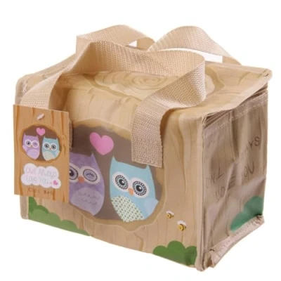 Image of Puckator Woven Cool and Lunch Bag with Love Owl Design Insulated for Women Men Children Box Work &amp; School Beach Picnic Accessories Childrens Bags