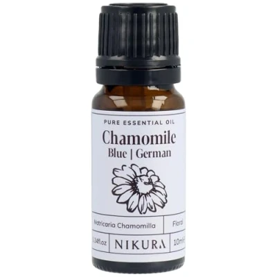 Image of Nikura Blue Chamomile Essential Oil 10ml German Perfect for Aromatherapy, Diffusers, Humidifier, Bath Great Self Care, Stress Relief, Improving Sleep Vegan &amp; UK Made