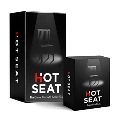 Image of HOT SEAT Party Game + Expansion Set The Family Card That&#039;s All About You for Kids, Tweens, Teens, College Students, Adults Perfect Fun Parties and Board Games Night with your Group