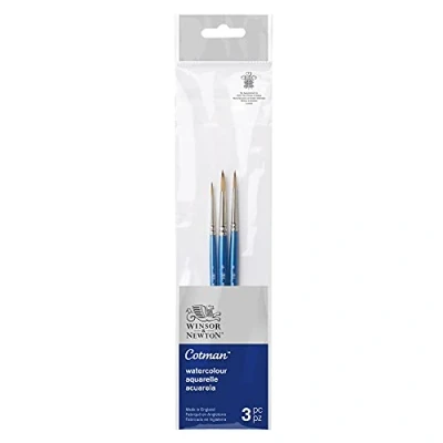 Image of Winsor &amp; Newton Watercolor Brush Set, Brass, Assortments, redondos nº1, 3 y 5