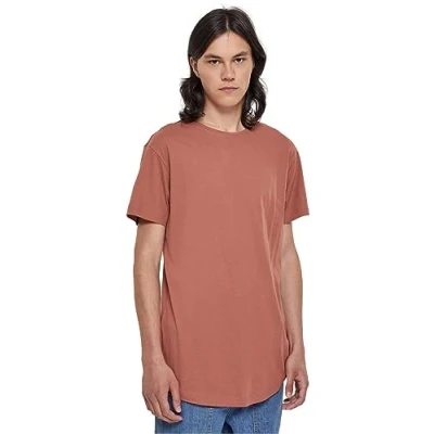 Image of Urban Classics Men&#039;s Tb638 shaped Long Tee T Shirt, Terracotta, 4XL