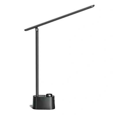Image of Honeywell LED Desk Lamp with USB Charging Ports, Sunturalux™ HWT H01 Stepless Dimmable Eye Caring Light for Home Office, Foldable Small College Dorm Lamp, Table Bedroom Nightstand Black