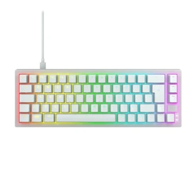 Image of CHERRY XTRFY K5V2 Compact, Mechanical 65 Percent Gaming Keyboard, UK Layout (QWERTY), Hot Swap MX2A RED SWITCHES, Transparent White