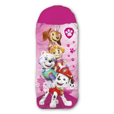 Image of Paw Patrol Kids Sleeping Bag Pink 140 cm + 30 (Hood) x 70 Ideal for Outdoor/Indoor with Skye, Everest, Liberty, Marshall, Mummy Girls and Boys Zip