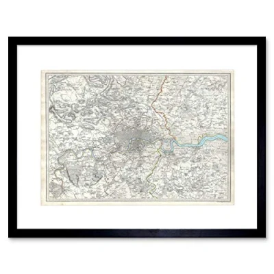 Image of Wee Blue Coo Map Illustrated Antique Sduk London Framed Wall Art Print