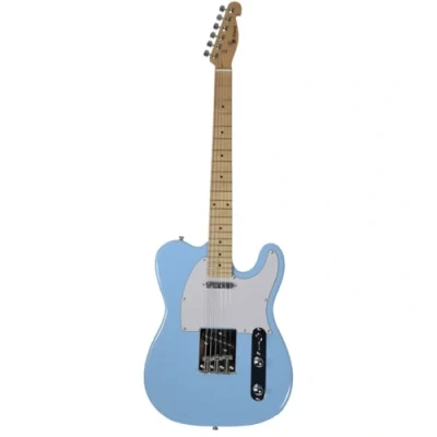 Image of CAL62 Electric Guitar Surf Blue Gloss Classic Style, Versatile Sound from 2 Single Coil Pickups