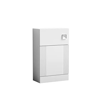 Image of nuie FLT141 Deco Modern Bathroom Floor Standing Part Fluted WC Unit Cistern and Pan Not Included, Satin White