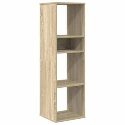 Image of vidaXL Sonoma Oak Book/Brown Shelf Engineered Wood Display Storage/112cm Cabinet/Bookshelf for Office/Living Room Decor