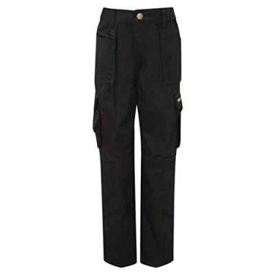 Image of Tuffstuff Childrens Kids Pro Work Junior Childs Trousers 711J (13 Years, Black) Waist 30.5. IL 28