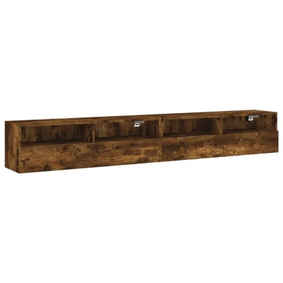 Image of vidaXL TV Wall Cabinets 2 pcs Smoked Oak 100x30x30 cm Engineered Wood