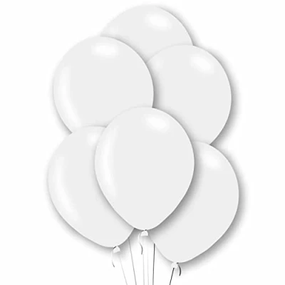 Image of Amscan 9912720 Rtl Balln Pk10 27Cm Pearl Whte