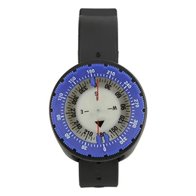 Image of Nunafey Diving Wrist Compass, Underwater Luminous Compass Lightweight Bracelet Waterproof for Hiking/Diving/Snorkeling/Camping(Blue)