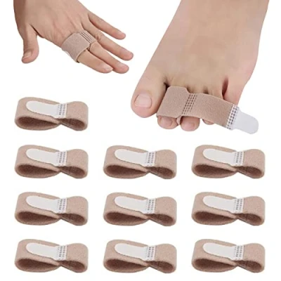 Image of MIVAIUN 10 Pcs Hammer Toe Straightener, Straighteners Reusable, Splints Cushioned Bandages for Correcting Toes, Overlapping Crooked Protector (10 Pcs)