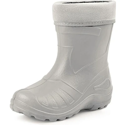 Image of Ladeheid Children&#039;s Girl&#039;s Boy&#039;s EVA Extra Light Wellington Boots Rainy Wellies Rain KL050 (Grey, 2.5 UK)