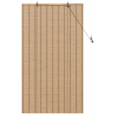 Image of Window Blinds &amp; Shades Manual Light Brown 90 x 160 cm Bamboo Vidaxl