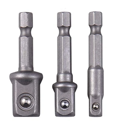 Image of Impact Socket Adapter 3PCS 1/4&quot; 3/8&quot; 1/2&quot; Adaptor Set Hex Shank Drive Extension Bar for Drill