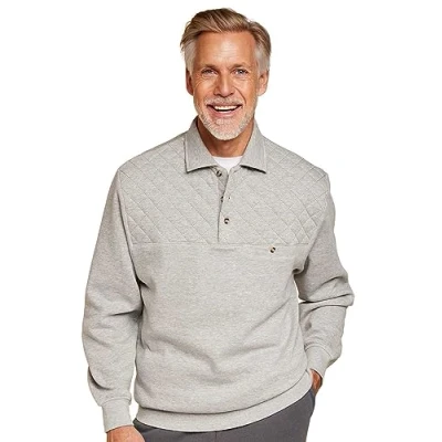 Image of Pegasus Men&#039;s Quilted Sweatshirt with Pocket Grey