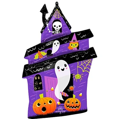 Image of Amscan Anagram 4481301 Halloween Haunted House SuperShape Foil Balloon 32&quot;