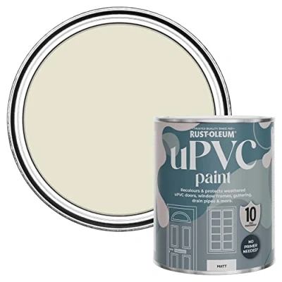 Image of Rust Oleum Grey uPVC Door and Window Paint in Matt Finish Oyster 750ml