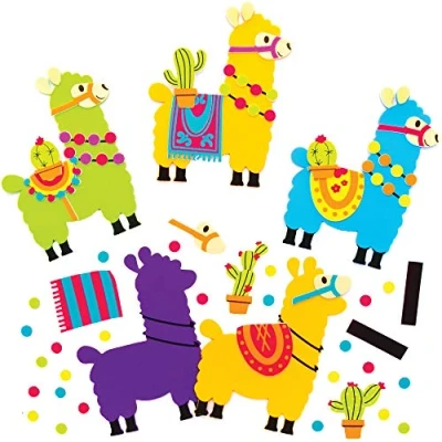 Image of Baker Ross Lovely Llama Mix &amp; Match Magnets Pack of 8, Kids Arts and Crafts Kits (AT463)