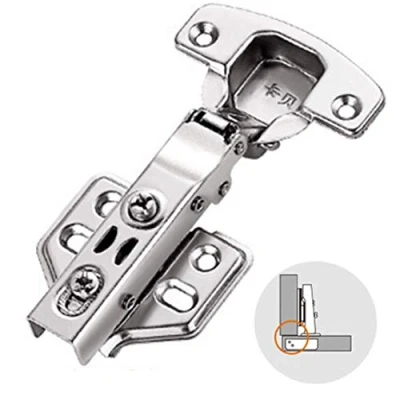 Image of Soft Close Hinges Kitchen Cupboard Cabinet Door with Self Closing Mechanism Slow Shut Plate Hinge &amp; Screws Pack of 2 Pcs