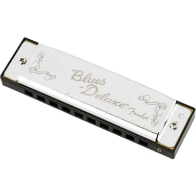 Image of Fender Blues Deluxe Harmonica, Key of C, 10 Holes, Nickel Chrome, Includes Case