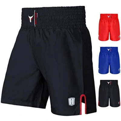 Image of Mytra Fusion Satin Boxing Shorts, MMA Combat Ring Training Shorts (Black, Small)