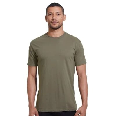Image of True Classic Men&#039;s Crew Neck Short Sleeve T Shirt, 1 Pack Green, L