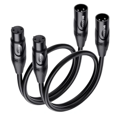 Image of Cable Matters 2 Pack Premium XLR to Microphone 0.3m, Cables, Mic Cable,
