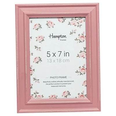 Image of Hampton Frames PALOMA Distressed Shabby Chic Picture Photo Frame Pink 5x7 (13x18cm) PAL301957P