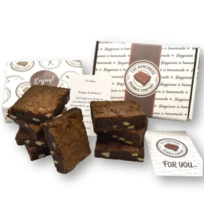 Image of Homemade Brownie Company 8 x Large Delicious Chocolate Brownies by Post Gift Box