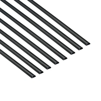 Image of D Line Micro+ Cable Trunking 8 Pack, Half Round Cover, Paintable, Self Adhesive Wire Hide TV Wires, Management 8x 20mm (W) x 10mm (H) 1 meter Lengths (8 Meter) Black