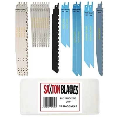 Image of RPR20MXB Saxton 20 Blade Reciprocating Sabre Saw Combo Wood Metal Demolition &amp; Brick fits Bosch, Dewalt, Makita