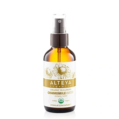 Image of Alteya Organic Chamomile Water Spray 240ml Glass Bottle USDA Certified Floral Steam Distilled from Fresh Anthemis Nobilis Flowers Hydrating, Soothing and Calming
