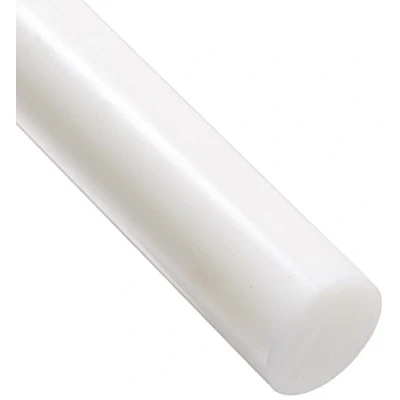 Image of HDPE High Density Polyethylene Round Rod, Translucent White 15mm Diameter x 300mm Long Grade A PE 500