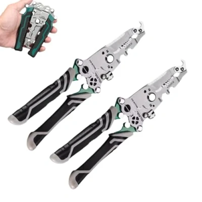Image of 18 in 1 Foldable Wire Stripper,2024 Upgraded Multifunctional Professional Stripper, Electrician Pliers Tools (2pcs)