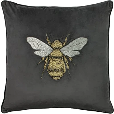 Image of Paoletti Hortus Cushion Charcoal Size 50 cm x