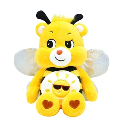 Image of Care Bears Bumble Bee Bear 22cm Bean Plush Collectable Cute Toy, Cuddly Toys for Children, Soft Girls and Boys, Teddies Suitable Boys Ages 4+ Basic Fun 99309